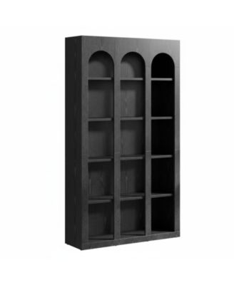Vintage 5-Tier Arched Bookcase Open Storage Shelves for Living Room Bedroom Home Office