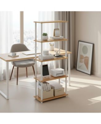 3-Tier Bookshelf Compact Display Rack Modern Minimalist Wood Storage for Living Room Bedroom Home Office