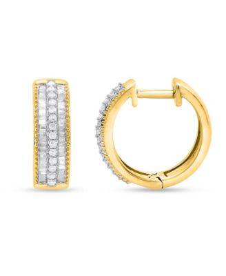 Diamond Hoop Earrings (1/2 ct. t.w.) in 14k Gold-Plated Sterling Silver