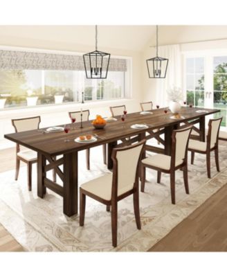 Wood Farmhouse Dining Table for 6-8, Heavy Duty Large Kitchen Table, 70.87" Long Rectangular Dining Room Tables