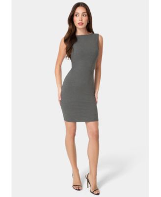 Women's Ribbed Boatneck Mini Dress