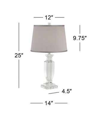Sherry 25" High Modern Table Lamp USB Dimmer Crystal Single Gray Shade Living Room Charging Bedroom Bedside