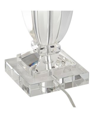 Sherry 25" High Modern Table Lamp USB Dimmer Crystal Single Gray Shade Living Room Charging Bedroom Bedside