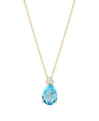Amethyst (1-1/2 ct. t.w.) & Diamond Accent Drop Pendant Necklace in 14k Yellow Gold (Also Available in Multi-Stones)