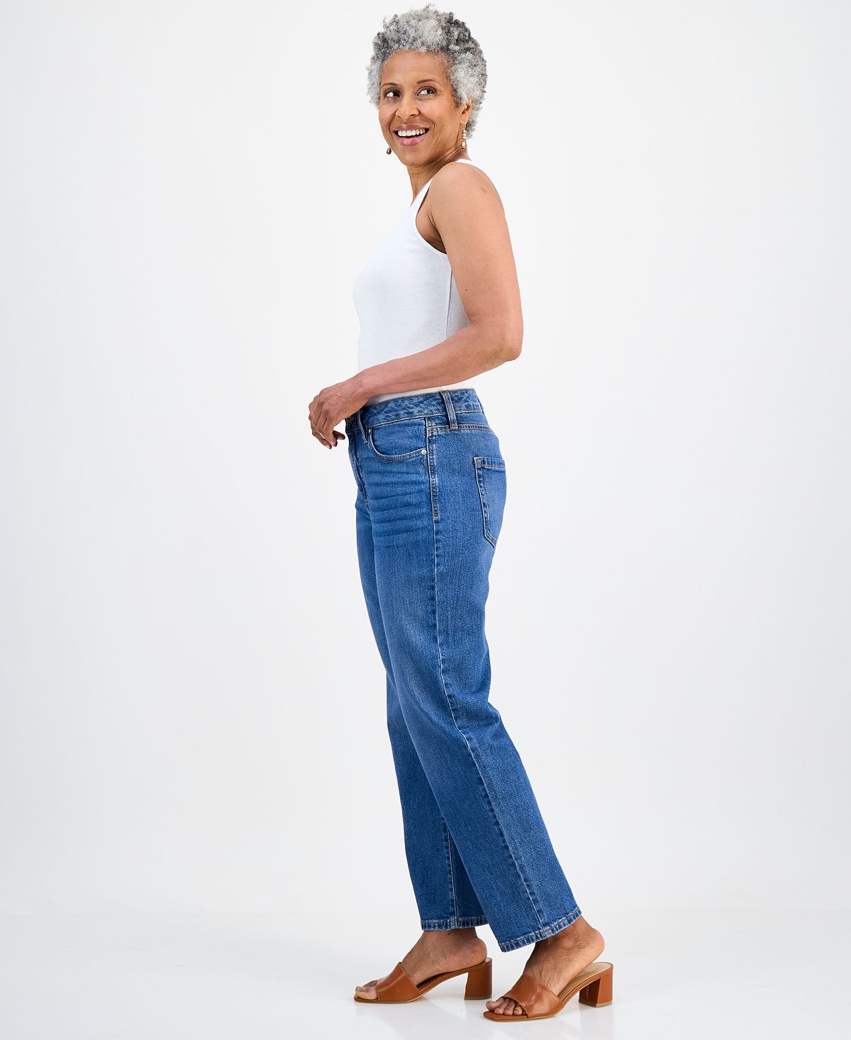 Style & Co Petite Mid-Rise Relax Straight-Leg Jeans, Macy's Exclusive view 6 — MAYCSS fashion products