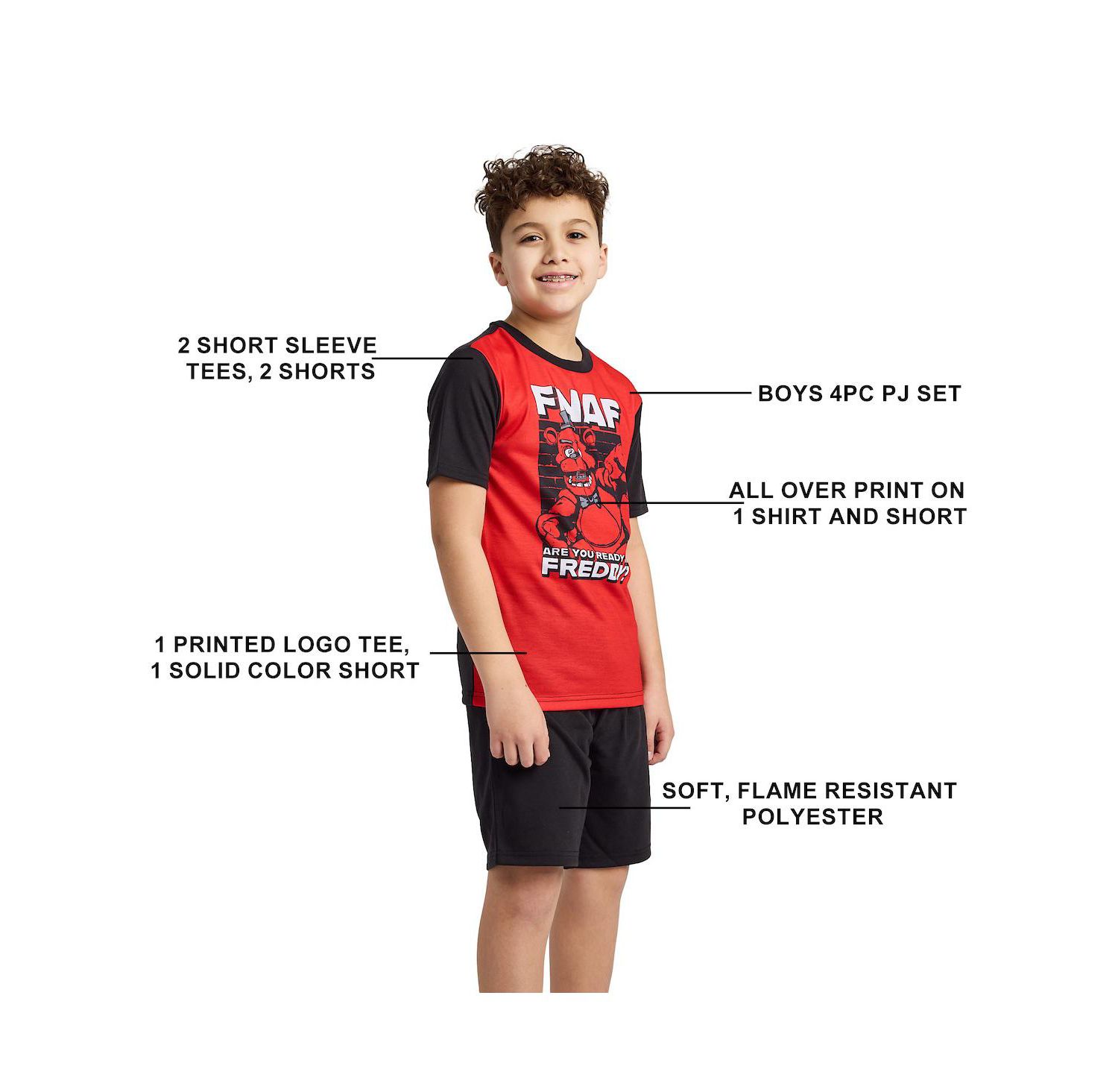 Big Boys Are You Ready For Freddy 4-Pack Pajama Set-14