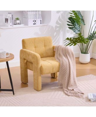 Modern Accent Chair, Chenille Fabric Upholstered Armchair, Single Lounge Chair for Living Room, Bedroom, Reading Nook