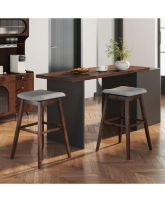 Set of 4 Swivel Bar Stools 30'' Bar Chairs w/ Padded Contoured Seat and Footrest