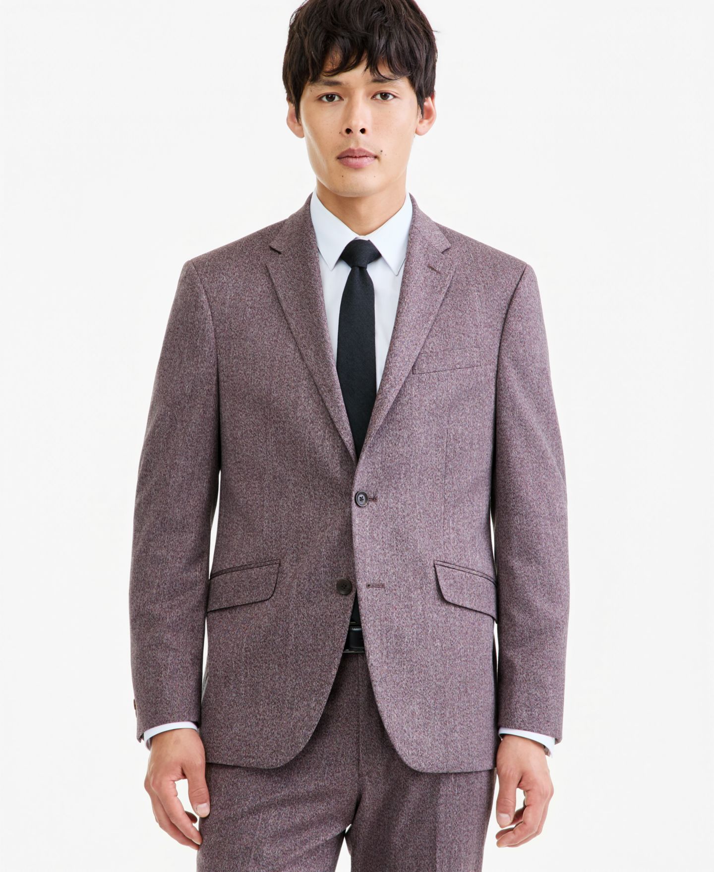 Мужской пиджак Kenneth Cole Reaction Eggplant Herringbone Slim Techni-Cole Suit, цвет: Баклажановый — фото 1