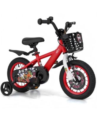 12 Inch Kids Bike Adjustable with Storage Basket and Double Brake for 3-4 Years Old