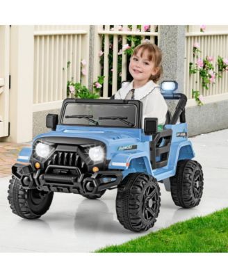 12V Kids Ride on Truck Car with Remote Control Threaded Wheels and 3 Speeds