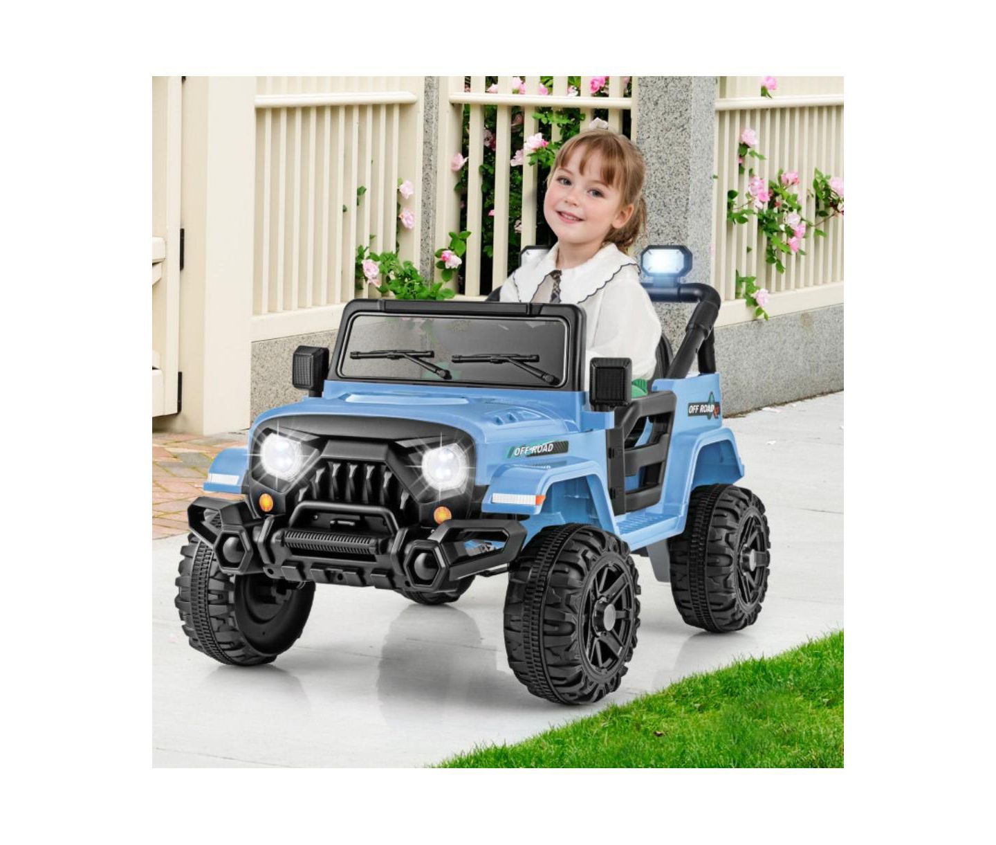 Детская игрушка HONGGE 12V Kids Ride-On Truck with Remote Control and Treaded Wheels, Ages 3-6, цвет: Тёмно-синий — фото 10