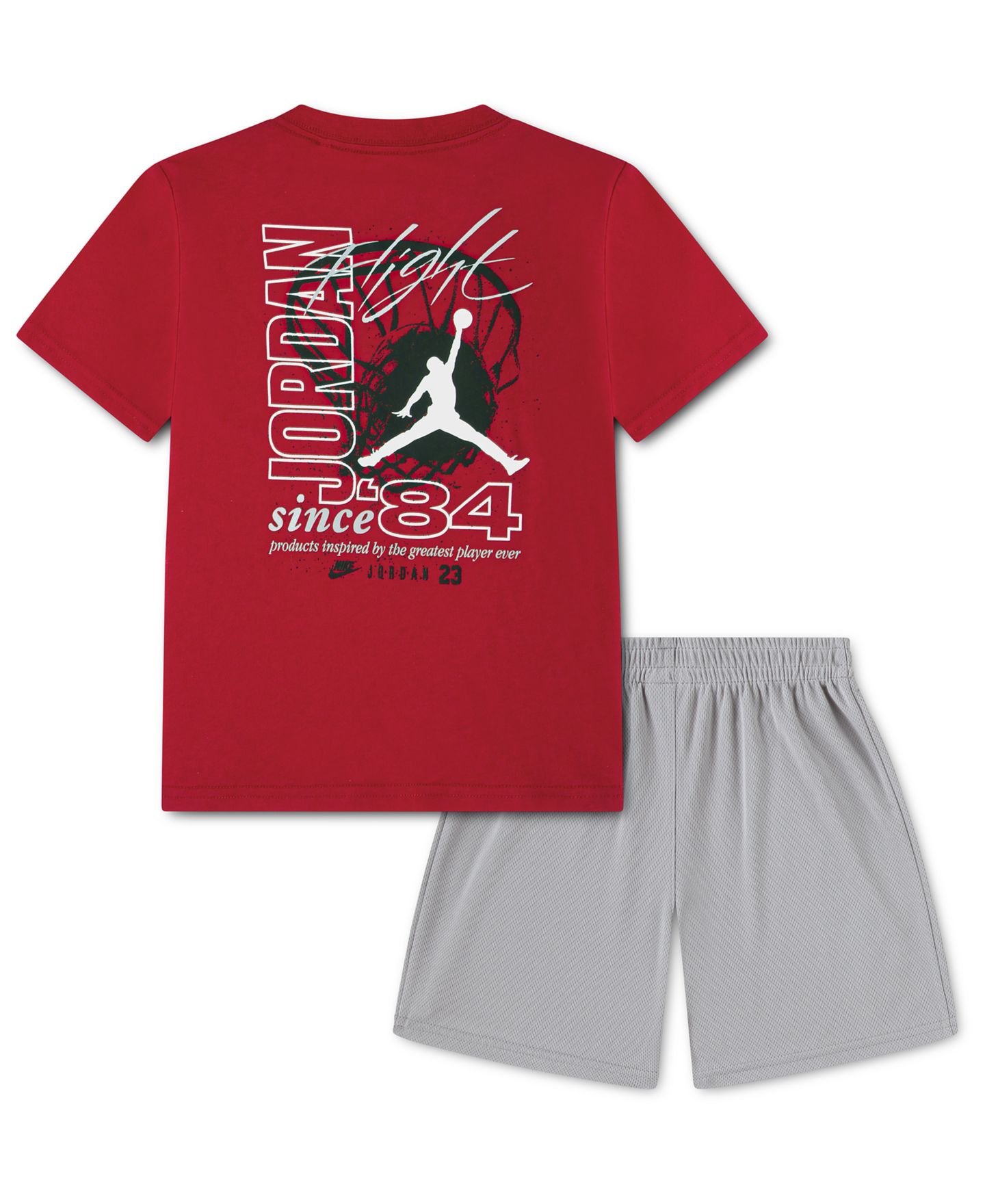 Комплект Jordan Flight Team Short-Sleeve T-Shirt and Shorts, 2-Piece Set для мальчиков, цвет: Светлый дымчатый серый — фото 2