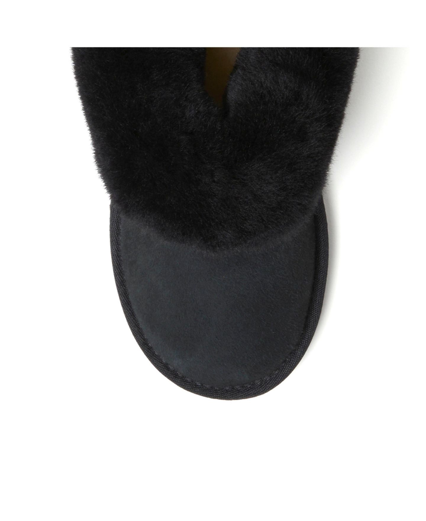 Женские ботинки Dearfoams Perth Genuine Shearling Foldover Boot, цвет: Чёрный — фото 11