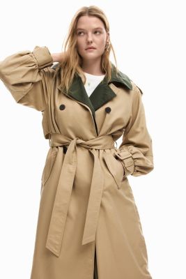 Women's Detachable Two-Tone Trench Coat