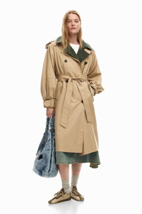 Женские куртки Desigual Detachable Two-Tone Trench Coat