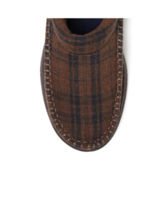 Men's Thompson Plaid Moccasin Toe Clog House Shoe Slipper