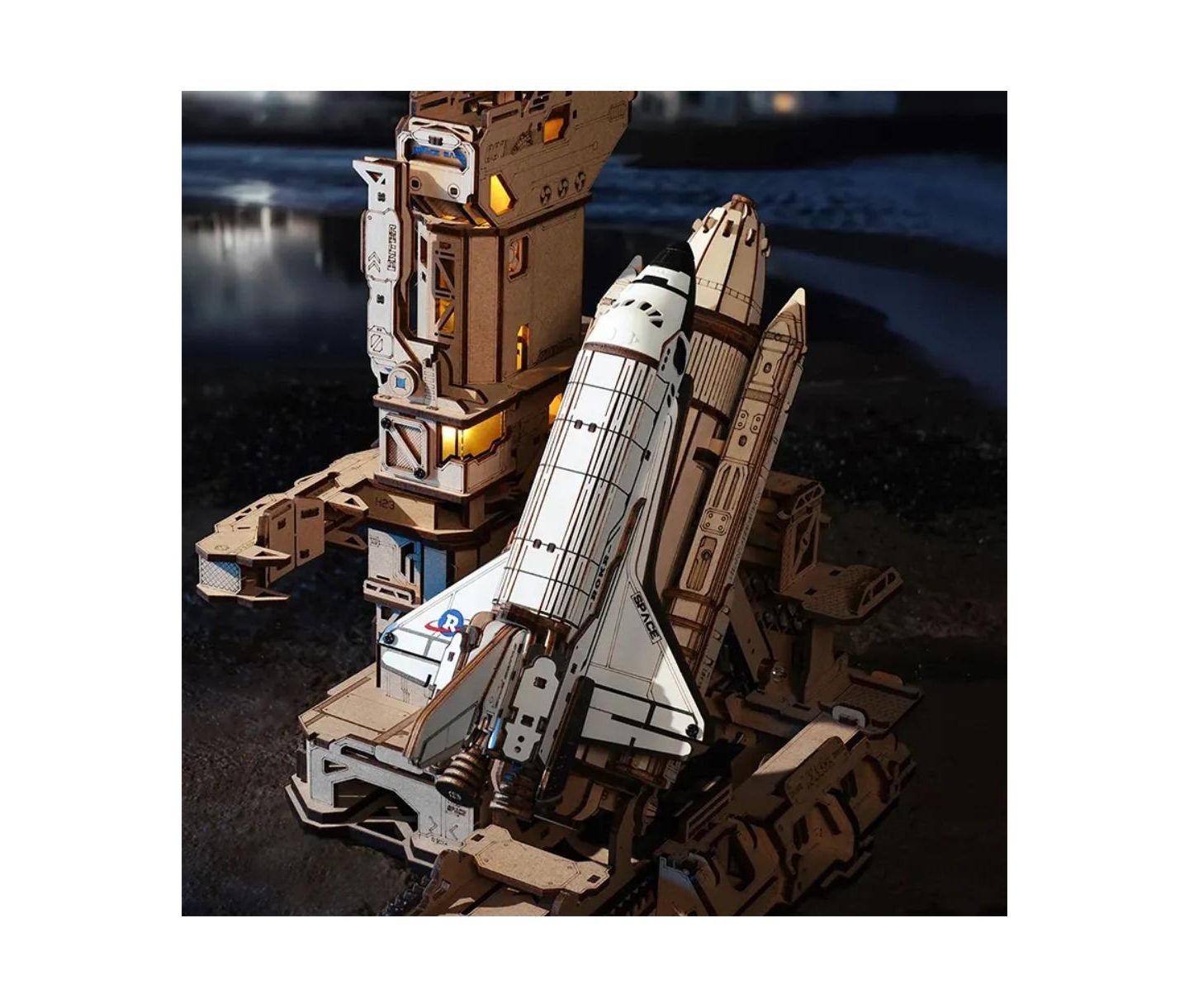 Детские конструкторы Flash Popup Space Shuttle 446-Piece 3D Wooden Puzzle, Ages 14+ — фото 4