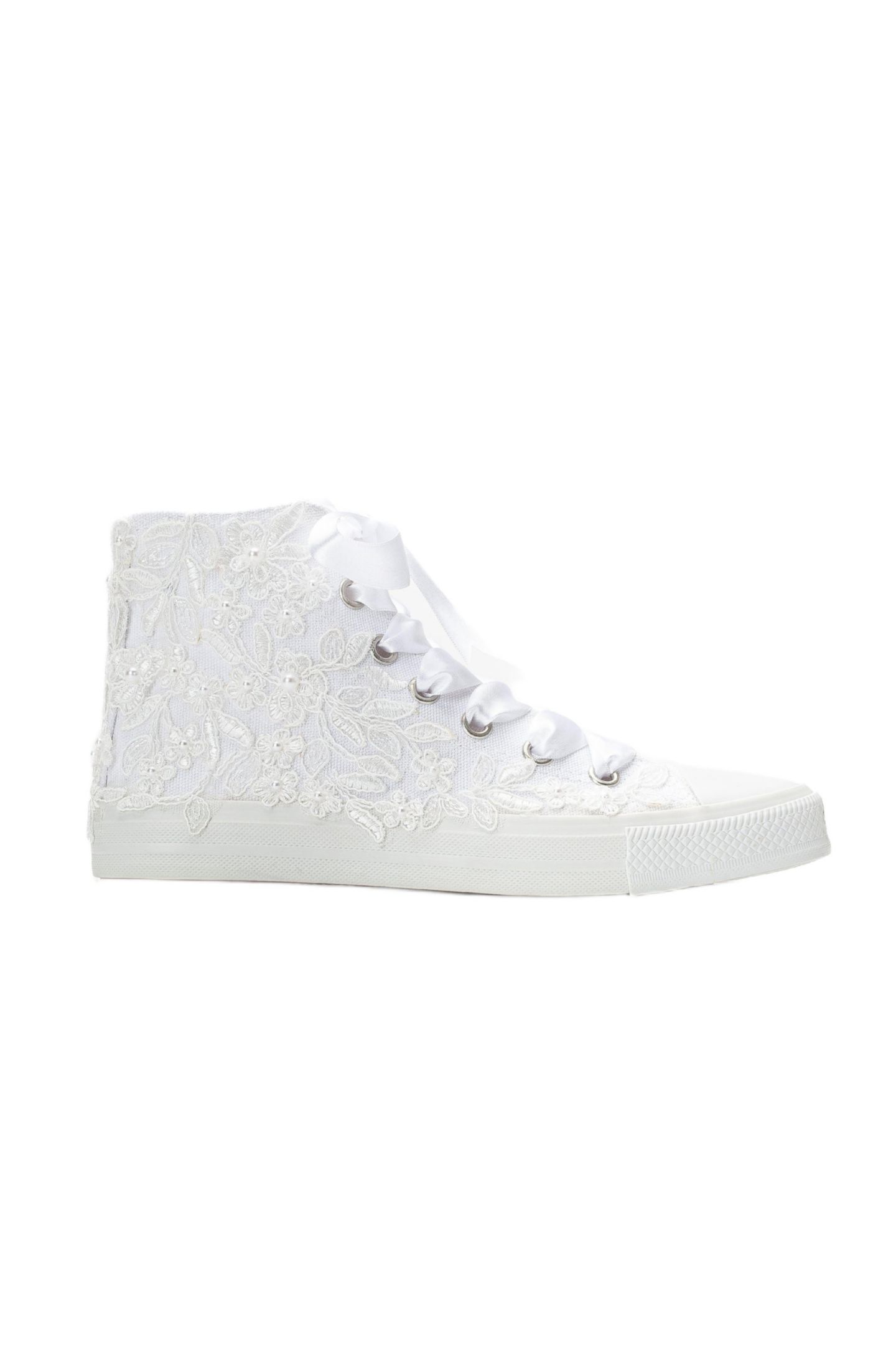 Женские кроссовки Forever & Always Shoes Isolde Lace High Top Bridal, цвет: Слоновая кость — фото 2