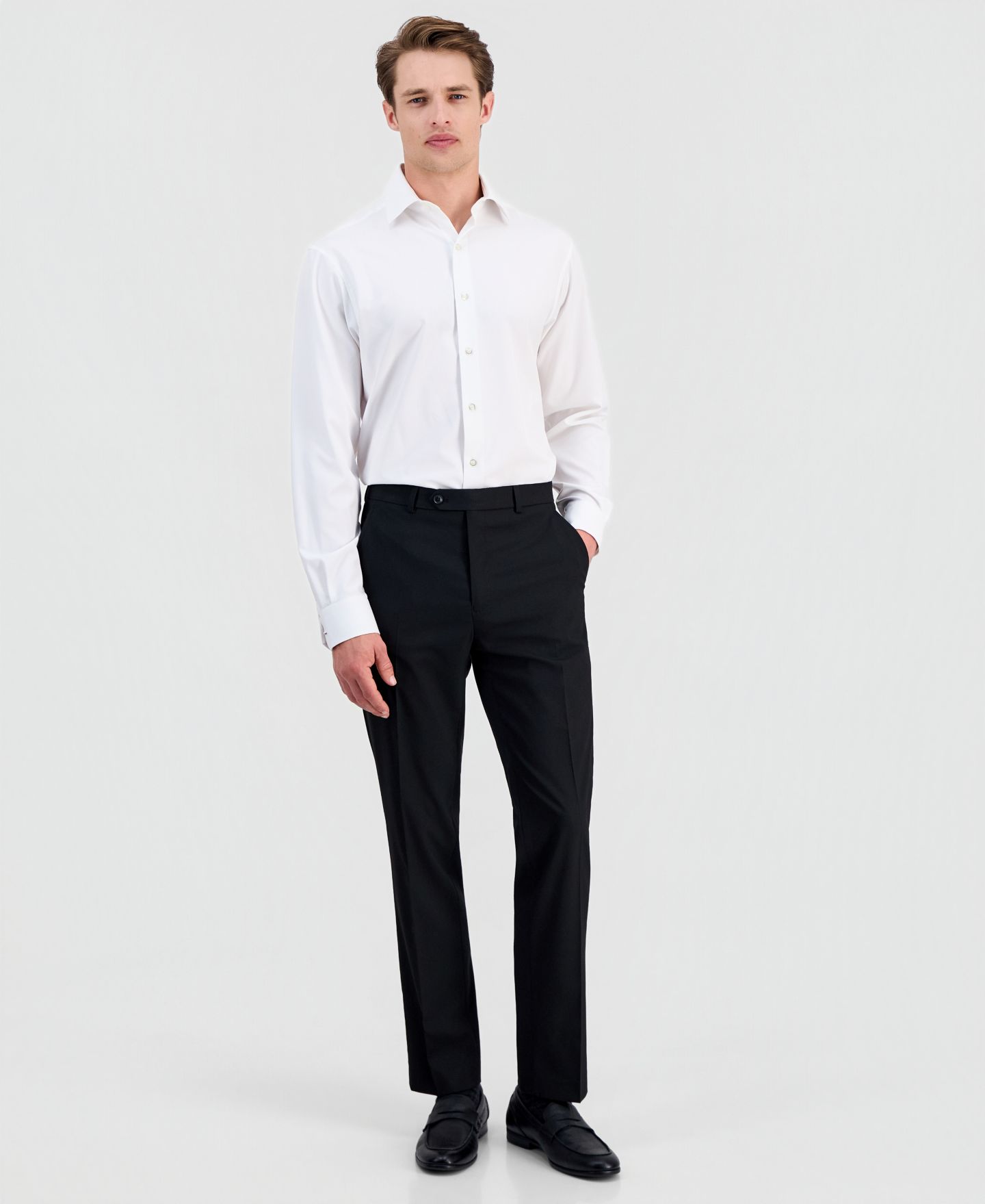 Мужские брюки Alfani Slim-Fit Stretch Solid Suit, цвет: Чёрный — фото 1