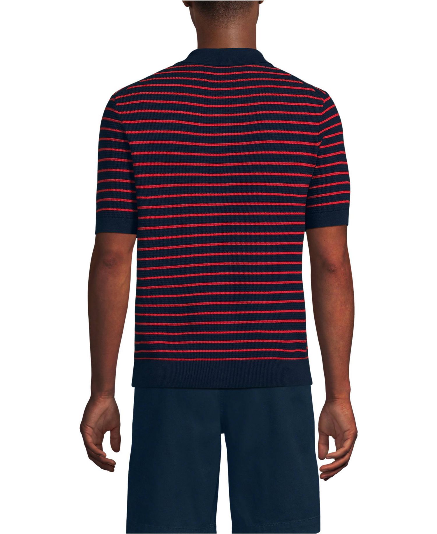 Men's Short Sleeve Fine Gauge Sweater Polo