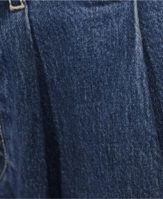 Women's Soft Denim High Rise 7" Pleated Trouser Shorts