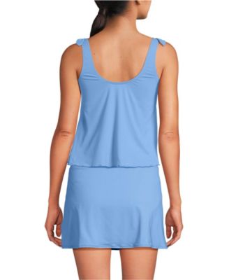 Women's D-Cup Tie Shoulder Flutter Tankini Top