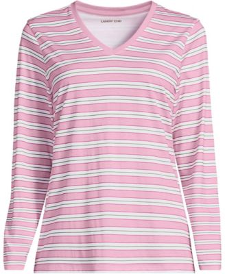 Plus Size Supima Cotton Long Sleeve V-Neck T-Shirt