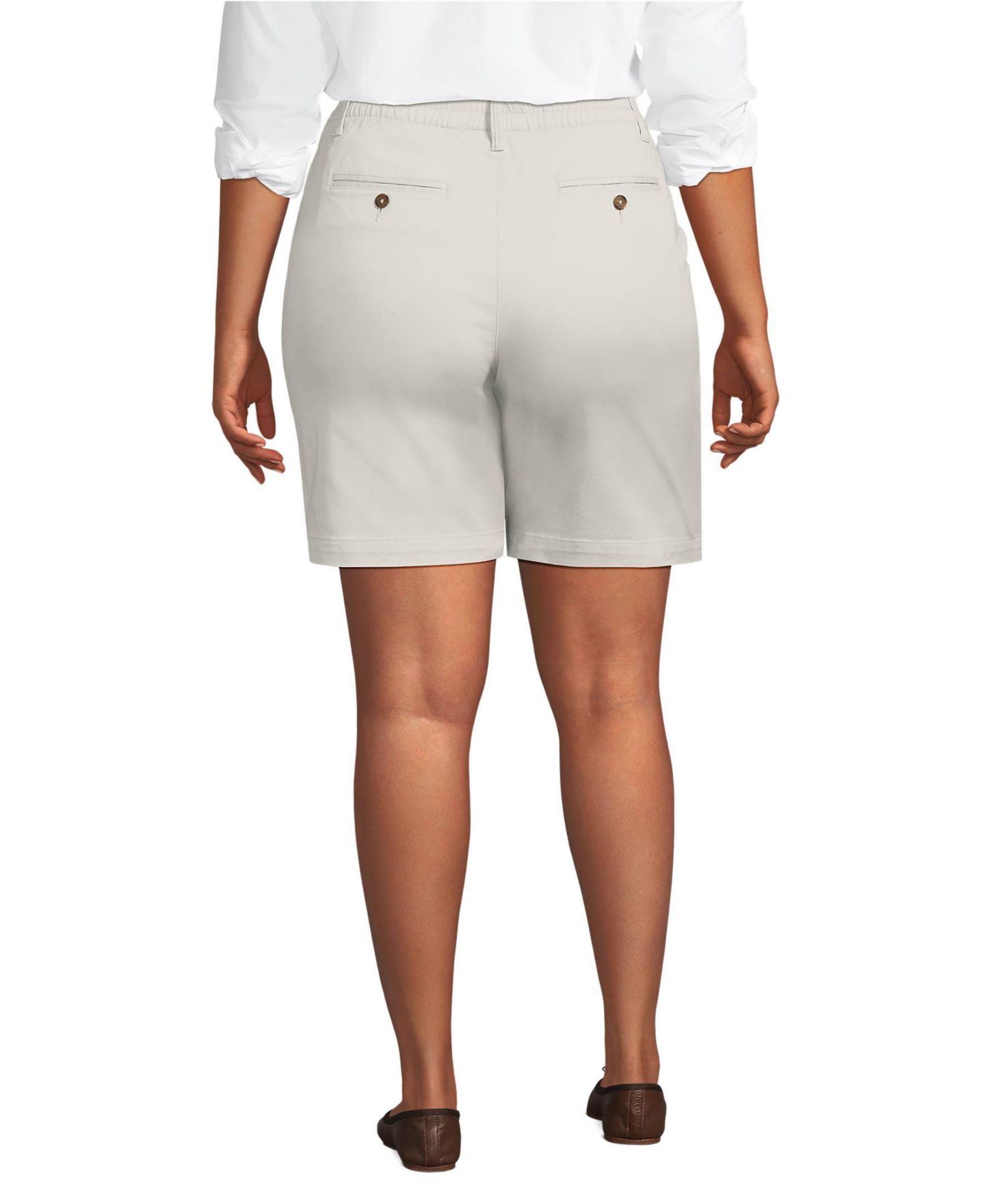 Женские шорты Lands' End Classic 7" Chino, цвет: Тёмно-синий — фото 3