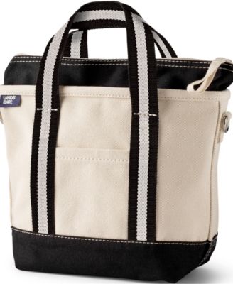 Small 3 Pocket Zip Top Canvas Tote Bag