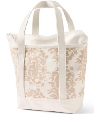 Medium Print 5 Pocket Zip Top Canvas Tote Bag