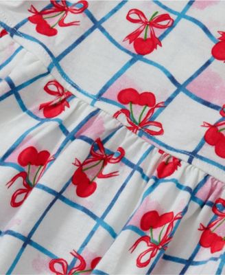 Girls Short Sleeve Gathered Waist Jersey Dress