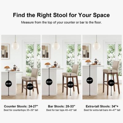 25.5" Swivel Counter Height Stools with Solid Wood Legs Set of 2