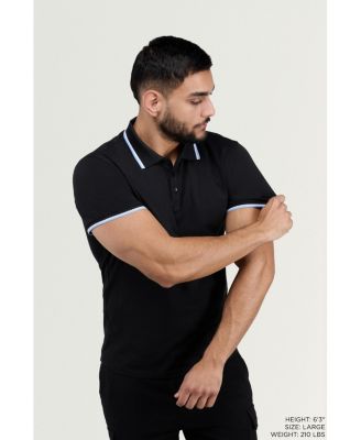 XRAY Men's Short Sleeve Texture Rib Polo