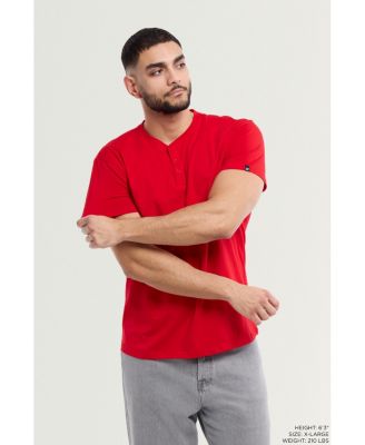 XRAY Men's Basic Henley Neck Short Sleeve T-Shirt
