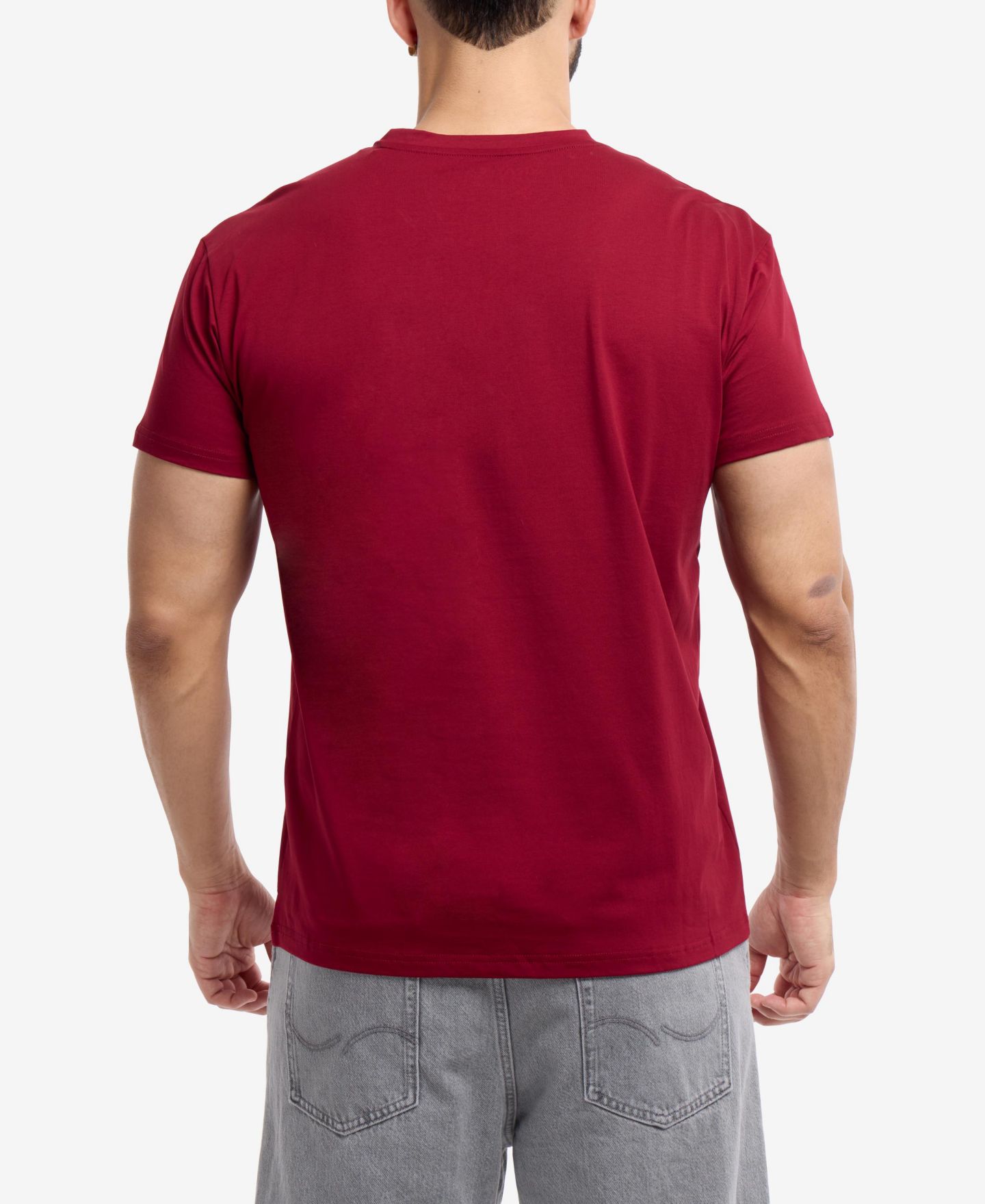 Мужская футболка XRAY Big & Tall Basic Henley Neck Short Sleeve, цвет: Бордовый — фото 7