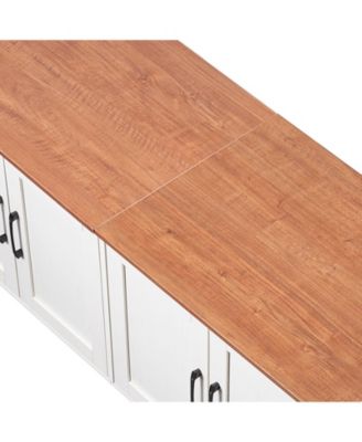 Zeus and Ruta Wooden Cat Litter Box Enclosure Cabinet With 4 Doors And 2 Entries Multi Cat Furniture