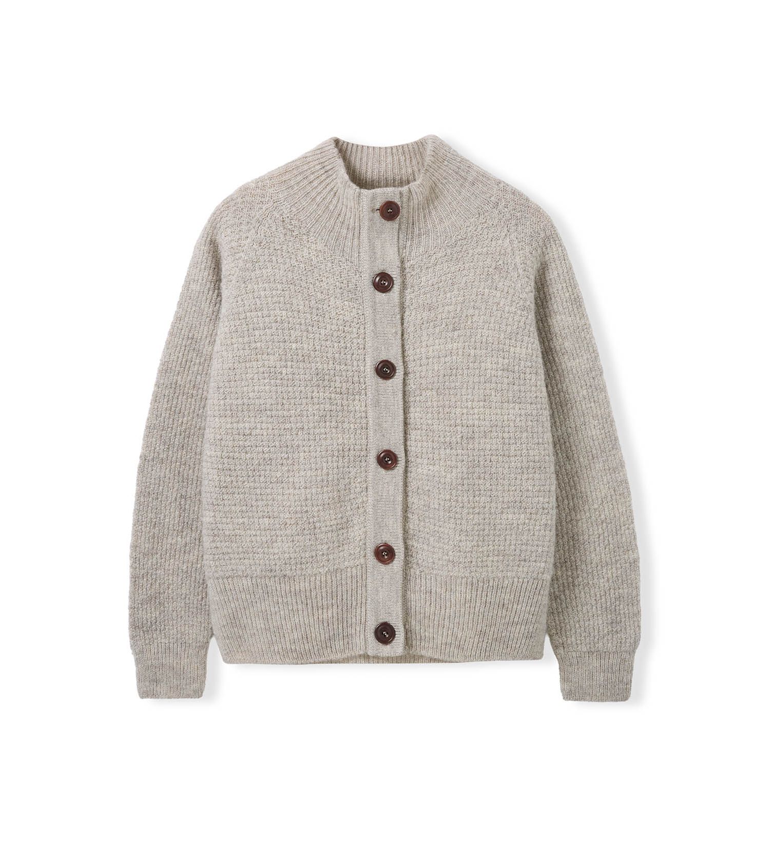 Women's British Wool Moss Stitch Cardigan