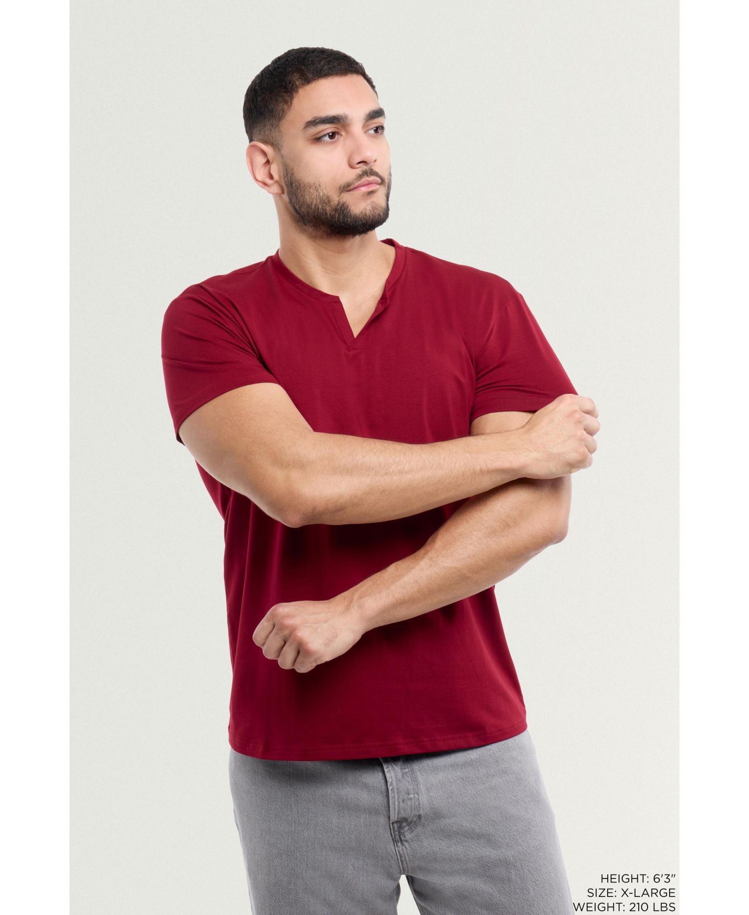 Men's Basic V-Notch Neck Short Sleeve T-Shirt