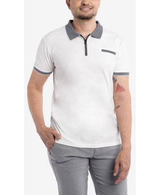 X RAY Men's XRAY Short Sleeve Zip-Neck Polo