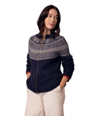 Women's British Wool Yoke Stitch Cardigan
