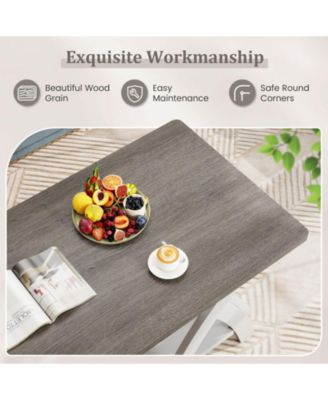 Coffee Table with X Legs Farmhouse Storage Shelf