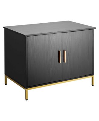 27.6" Hidden Cat Litter Box Enclosure Furniture with Metal Legs and Handle, Modern End Table, Fits Most Litter Boxes