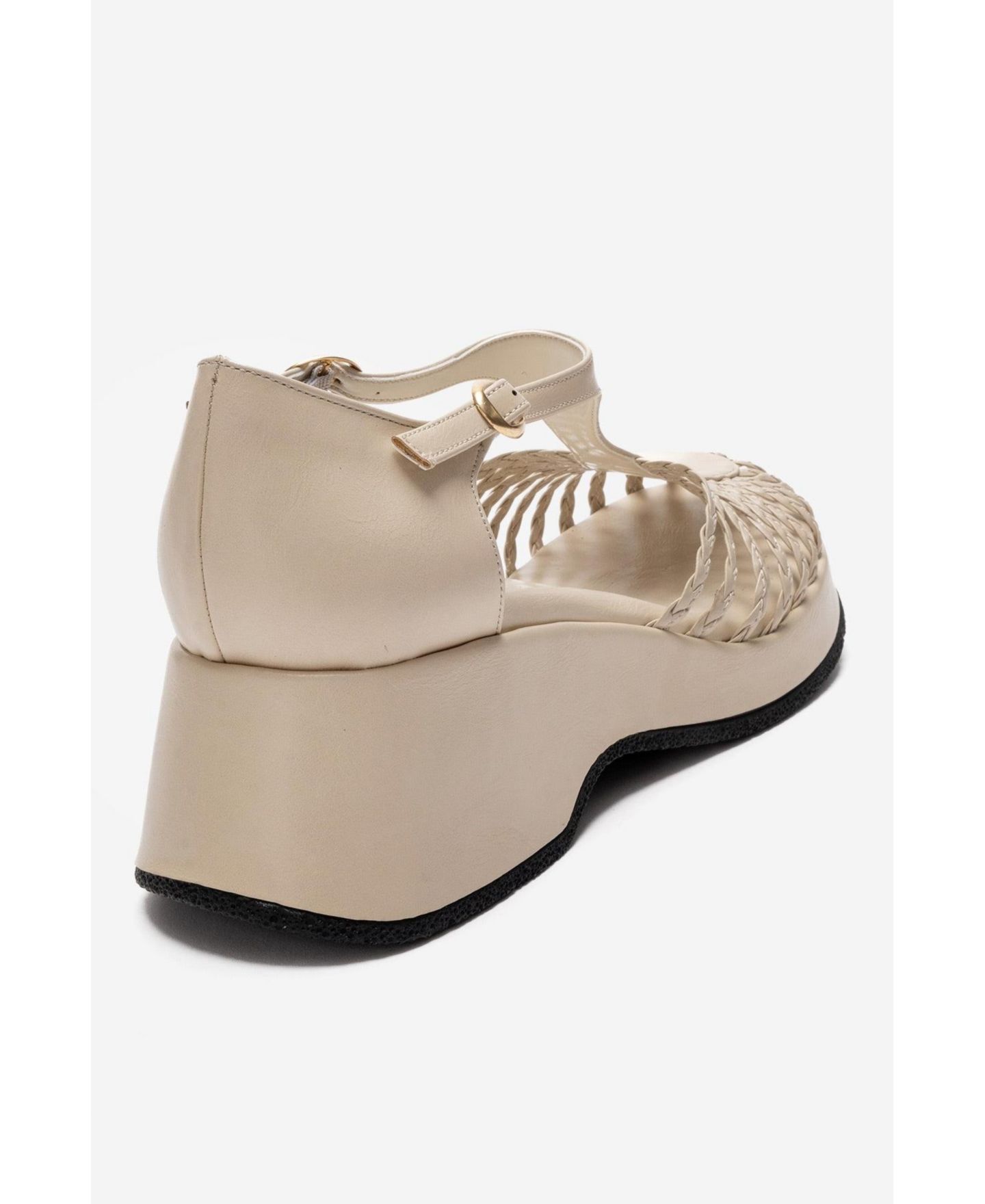 Женские сандалии Prologue Shoes Barry Woven Wedge Sandal, цвет: Бежевый — фото 5