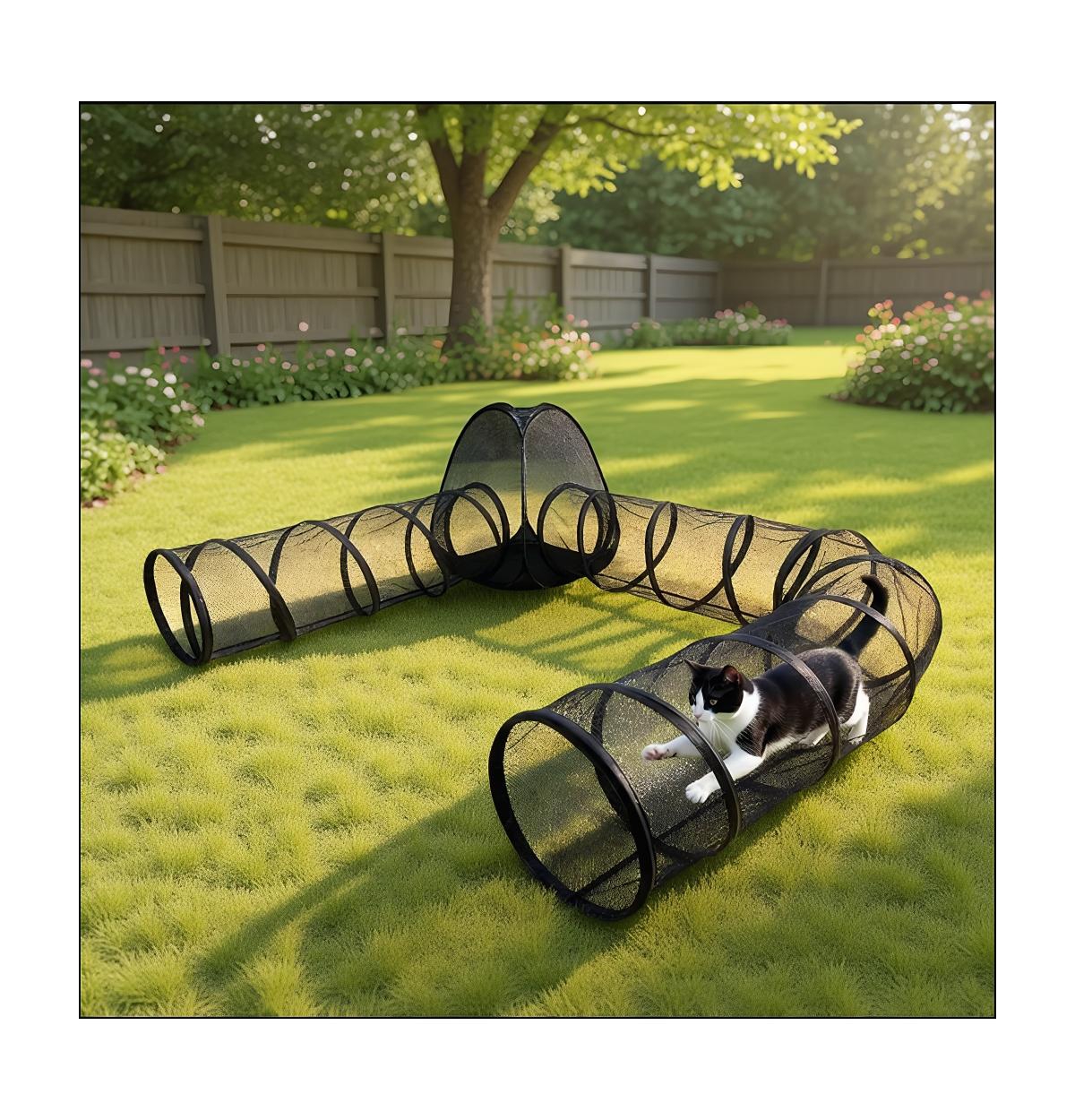 Zeus and Ruta Outdoor Cat Enclosure Portable Pet Tent Cage Free Playpen with Tunnel Playground for Cats Small Animals