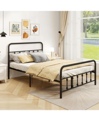 Full Metal Platform Bed Frame with Storage Drawers and Headboard