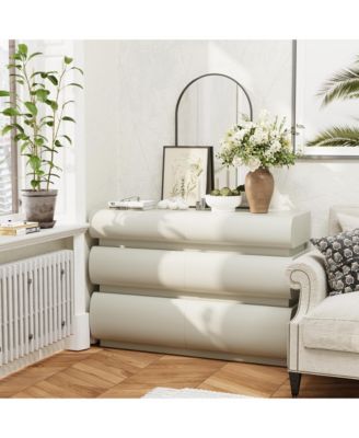 6 Drawer Dresser for Bedroom, Dresser No Handle, Modern 6 Chest of Drawers with Wide Storage