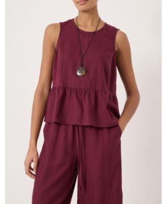 Women's Nomie Linen Blend Peplum Top