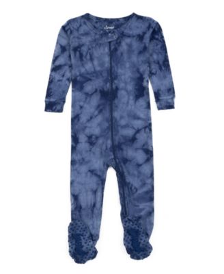 Baby Matching Family One Piece Footed Cotton Long Sleeve Tie Dye Pajamas.