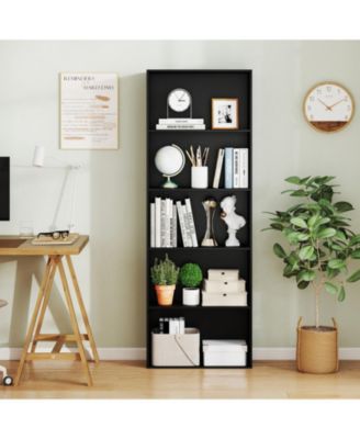 5-Tier Freestanding Storage Bookcase with Anti-Tipping Kits